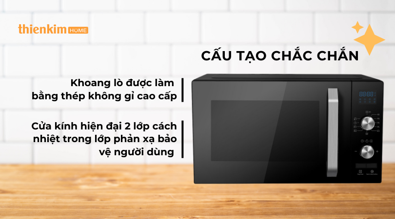 Lò Vi Sóng Kết Hợp Nướng HW-F23B Hafele 538.31.270 cấu tạo chắc chắn